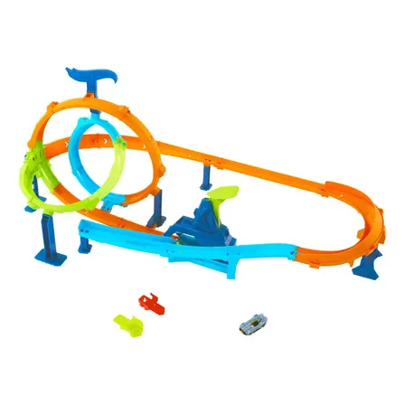 Hot Wheels Pista De Acrobacias Lanza Y Choca