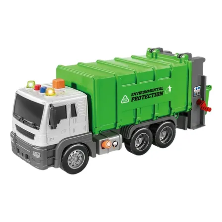 Camión De Basura Residuos Vehículo Infantil Luces Y Sonido Camión Verde