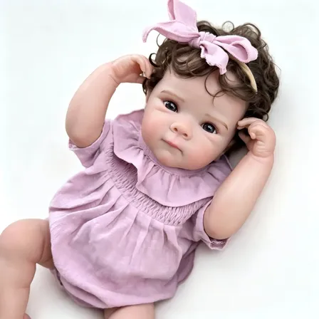 Muñeca Bebé Reborn 45 Cm Cuerpo Vinilo Rizado