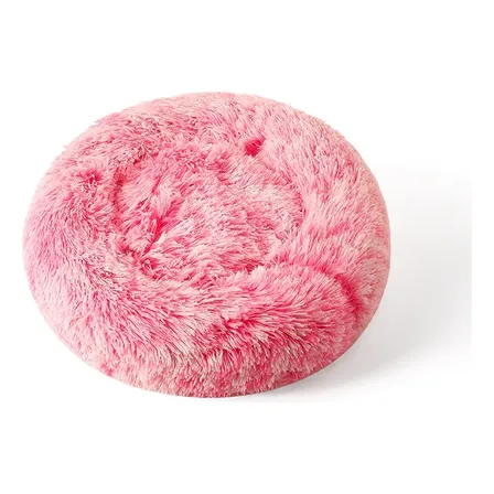 Cucha Cama Redonda Peluche Lavable 40x40 Cm Gato Rosa