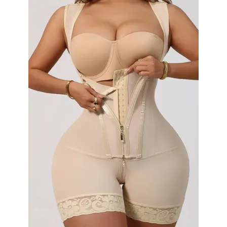 Body Faja Postparto Con Encaje Mujer Beige Xxl
