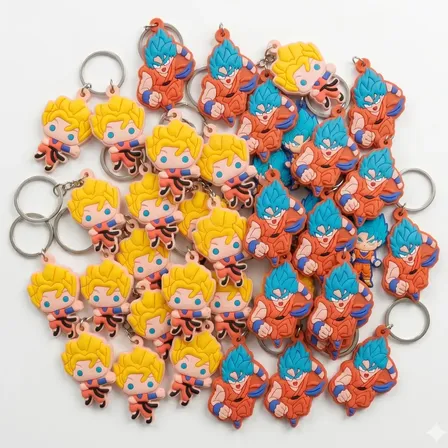 Pack Llaveros X10 2d Silicona Goma Marvel Disney Futbol Pin Goku