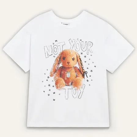 Remera Bunny Star Manga Corta Mujer 47 Street Blanco 01