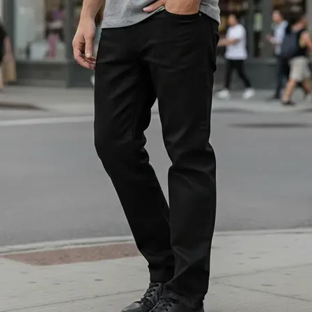 Pantalon Jean Semi Rectos De Hombre Fochs 23 Negro Jean Semi Recto 48
