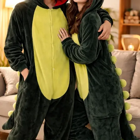 Pijama Kigurumi Dinosaurio Adulto Enterito Polar Verde Liso L