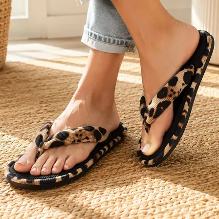 Ojotas Mujer Morley Pantuflas Print/negro Tela 39/40