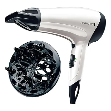 Secador De Pelo Remington D3015 2000w Cerámica Iones 3 Temperaturas 2 Velocidades Con Difusor Color Blanco