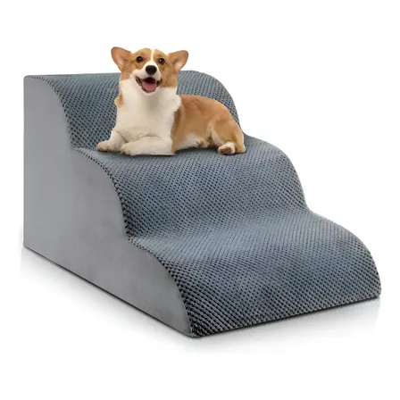 Escalera/rampa Ortopédica Ozz Para Perros Espuma Viscoelástica Color Gris Talle M