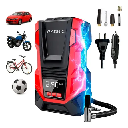 Compresor de Aire Gadnic Portátil 12V/220V 150 PSI 25 L/min Inflado Rápido Potencia 120W