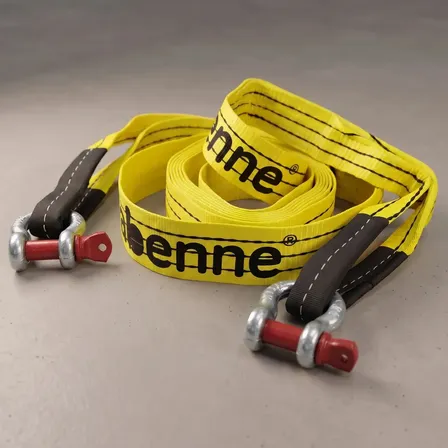 Eslinga de remolque + grilletes de 5 metros x 50 mm 5 toneladas color amarillo Vabenne linga rescate arrastre grande plana auto camion 4x4 utilitario