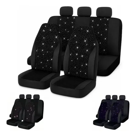Juego Fundas Para Asientos De Auto Brillantes Terciopelo Transpirable Universal