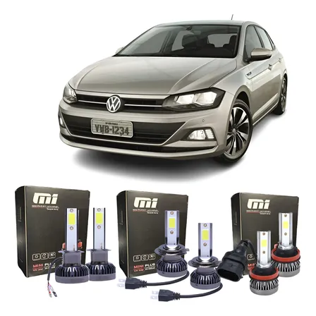 Lampara Cree Led Volkswagen Polo Alta Baja Auxiliares H7 Blanco Frío