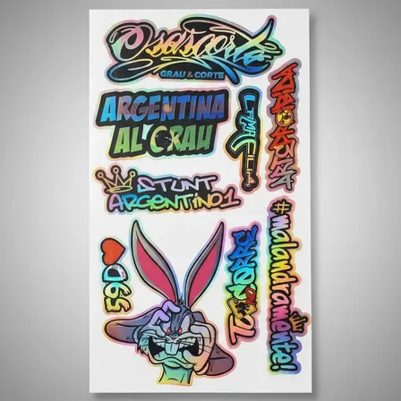 Calco Vinilo Stunt Argentino1  Auto/moto/bici Holográfico / Multicolor Vinilo 5