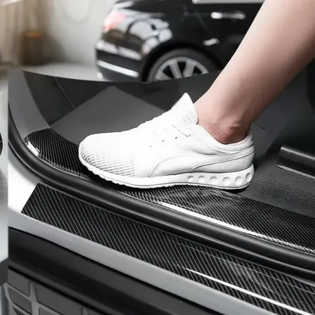 Vinilo Autoadhesivo Símil Fibra De Carbono Negro Brillante Modelo 2