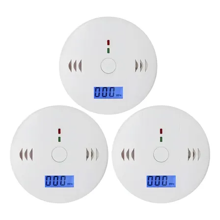 Alarma Detector Monoxido Carbono Co Alta Sensibilidad Pack 3