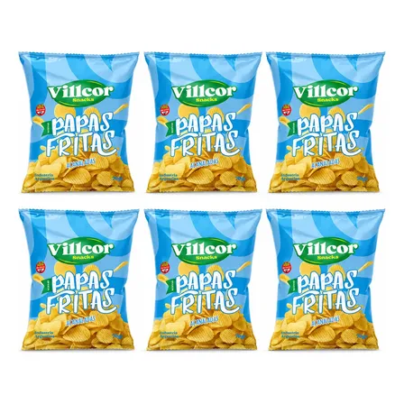 Papas Fritas Acanaladas 70g Villcor Pack X6 Sin Tacc Snack