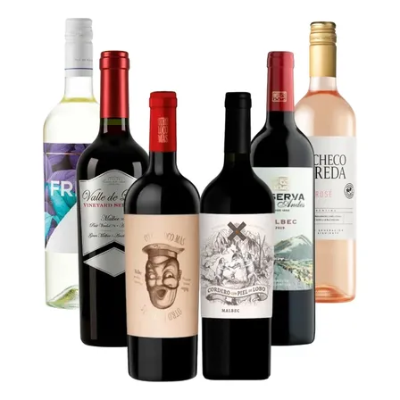 Oferta De Vinos Combo Caja 6 Botellas Tintos Rose Blanco