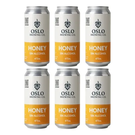 Cerveza Oslo Brewing Co. Honey Sin Alcohol Pack X6 Latas