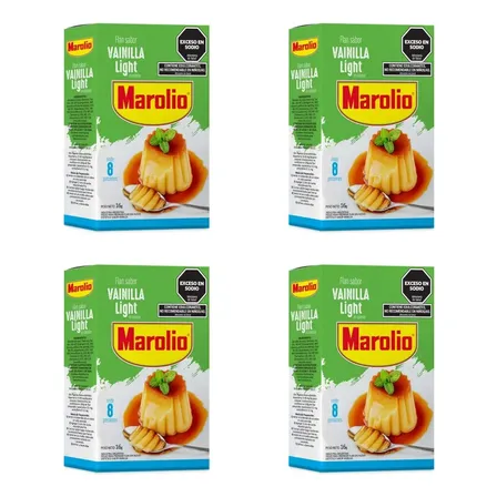 Flan Marolio Vainilla Light 16 Grs X4 Unidades - Premezclas