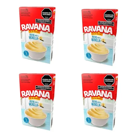 Postre Ravana Vainilla 90g - Premezcla Dulce X4 Unidades