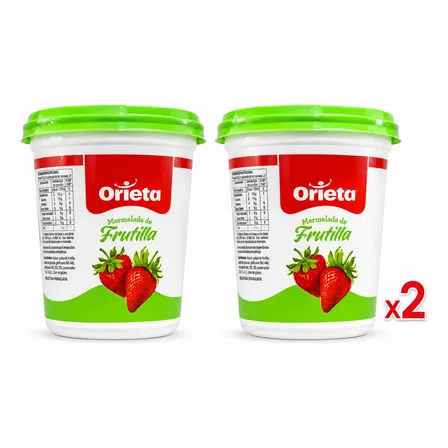 Mermelada Familiar Frutilla Light Orieta X420 Gr X2