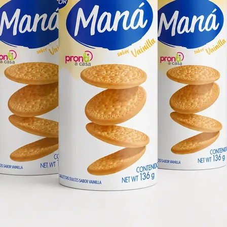 Oferta! Galletitas Mana Livianas Vainilla 136g - Pack X 3!