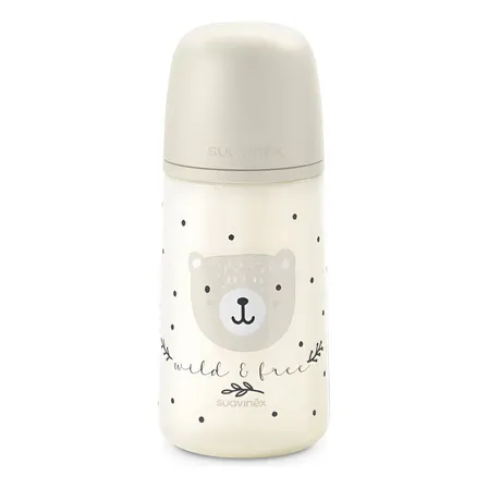 Mamadera Suavinex De 270ml Con Tetina Fisiológica Sxpro +3m Color Beige