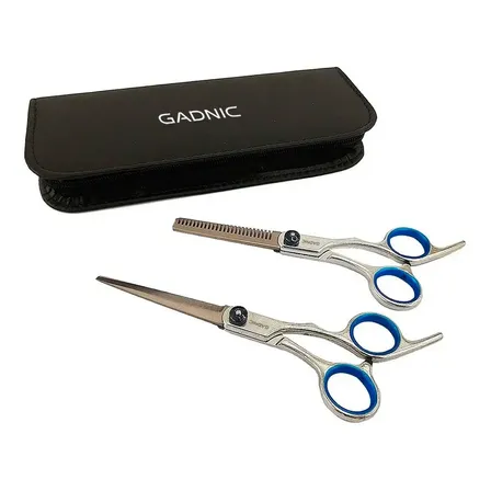Kit Tijeras de Peluquería Gadnic Tj2000 Corte Pulir Acero Inoxidable