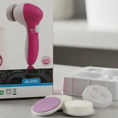 Cepillo Facial Eléctrico 5 En 1 Masajeador Exfoliante Pilas Rosa