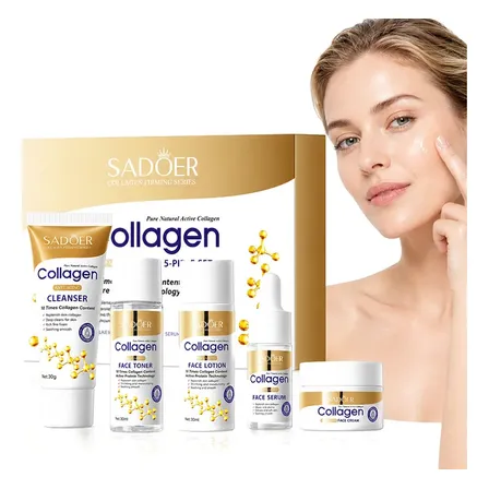 Collagen Skincare Set, 5-piece Facial Care Set