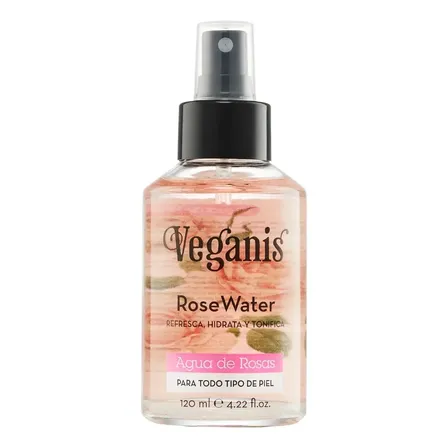 Veganis Agua De Rosas Refresca Hidrata Y Tonifica 120ml Momento De Aplicación Día/noche Tipo De Piel Todo Tipo