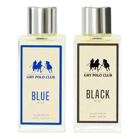 Pack De 2 Perfumes Ghy Polo Club Black y blue Hombre Eau de parfum 100ml Kit Regalo
