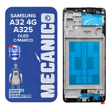 Modulo Compatible Samsung A32 4g A325 Con Marco Oled Mecanico Huella Digital Pantalla Display Tactil Touch Repuesto Reemplazo Reparacion Celular Vidrio Frontal Recambio Servicio Tecnico Smartphone Hd