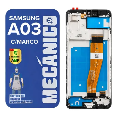 Modulo Compatible Samsung A03 A035 Con Marco Incell Mecanico Display Touch Pantalla Repuesto Reparacion Celular Tactil Recambio Servicio Tecnico Instalacion Calidad Testeado Repuestos Cambio Arreglo