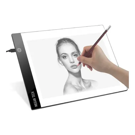Tableta Gráfica Para Calcar Trazar A4 Luz Led Negro