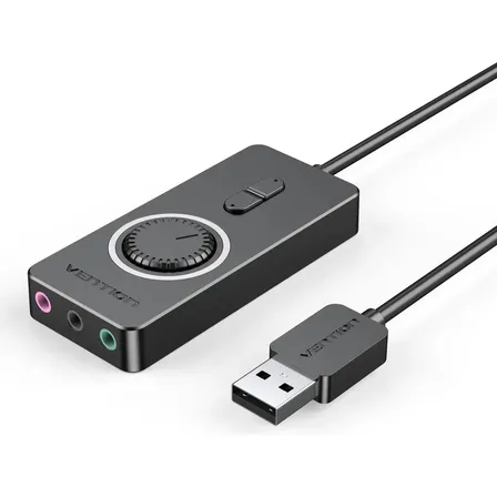 Tarjeta De Sonido Usb A Auxiliar Auricular Micro 1m Vention