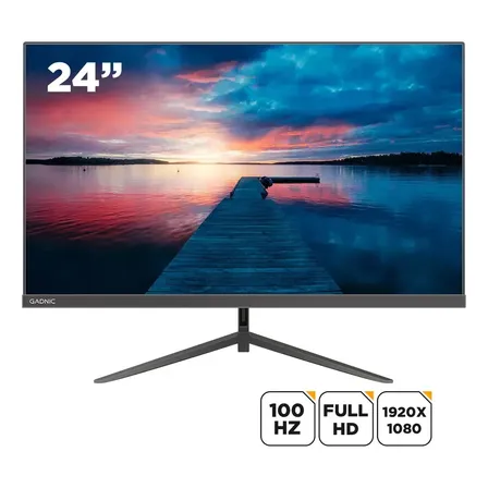 Monitor LED Gadnic 24 Pulgadas FHD IPS 100Hz Frameless Multiple Conexion Pantalla Ultradelgada Compatible VESA