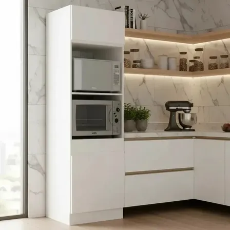 Portahorno Despensero Armario Organizador Microondas Cocina Blanco/dorado