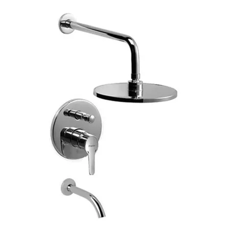 Griferia Piazza Monocomando Ducha Bañera Baño Emblem 10006 Plateado Cromado