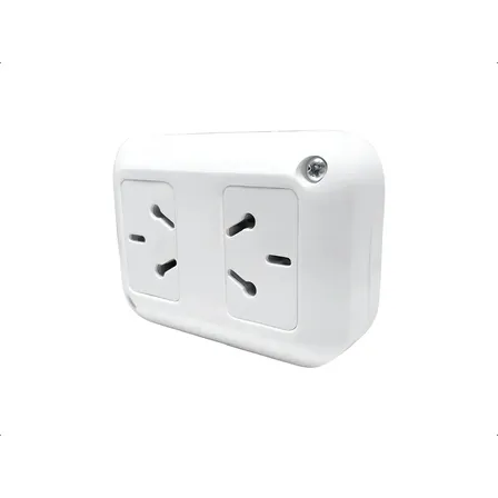 Tomacorriente Exterior Zapatilla Caja Doble Enchufe Triple Blanco