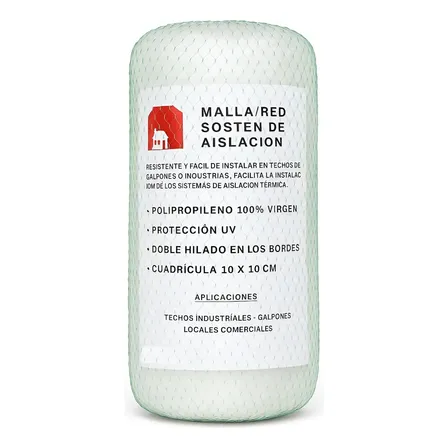 Red Malla Plastica Sosten Aislación Techo Lana Vidrio 100m2 Gavatex