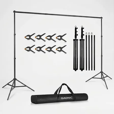 Soporte Porta Fondo Infinito Gadnic Telescopico Aluminio Bolso 4 Secciones Clips