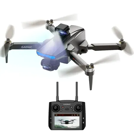 Dron Gadnic GPS Flujo Optico Estabilizador 3 Ejes Motor Brushless Bateria 3000 mAh Vuelo 25 Min Control 1000 M FPV 500 M Pantalla 4.5" Camara Ajustable 90 Grados
