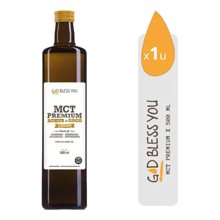 Mct Suplemento Premium God Bless You Aceite Liquido 500ml Sabor Neutro