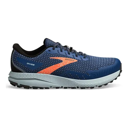 Zapatilla Brooks Hombre Lisa Estándar Divide 4m 405 Azul/naranja Liso 10 Us