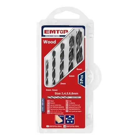 Juego Mechas Para Madera 5pcs Emtop Ewdbb15055
