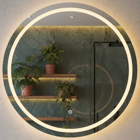 Espejo Circular Con Luz Led Baño Redondo Tocador 60cm Aluminio