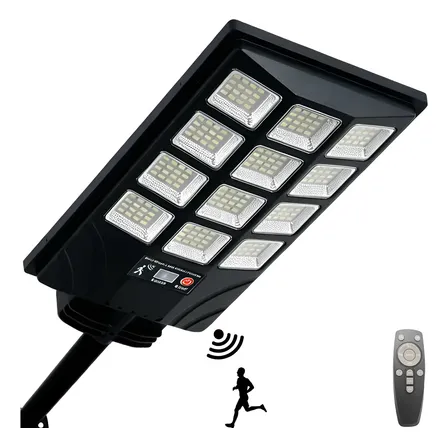 Luz Solar Para Calles Reflector Farolas Solares Lampara Led Negro