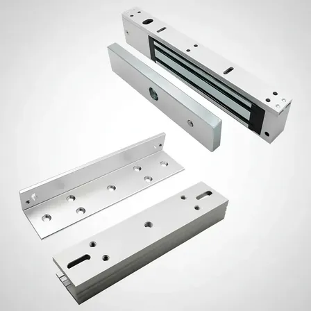 Kit Cerradura Electromagnética 280 Kg Herraje L Y U Blindex Color Aluminio