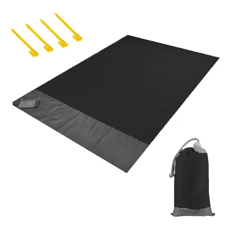 Lona Playa Manta Picnic Impermeable Grande Lisa Negro